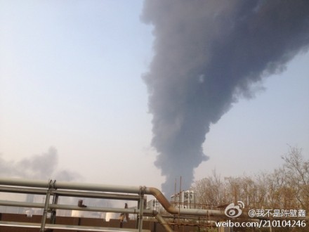 青島黃島爆炸事故現場