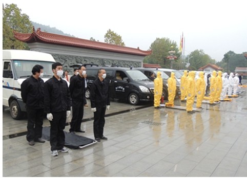 武漢7家殯儀館舉行反恐殯儀演習