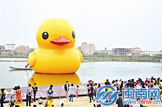 憨態可掬的大黃鴨，讓參觀的人仿佛回到童年