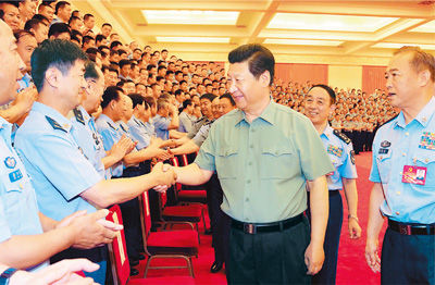 中央軍委主席習近平在北京接見空軍第十二次黨代會代表