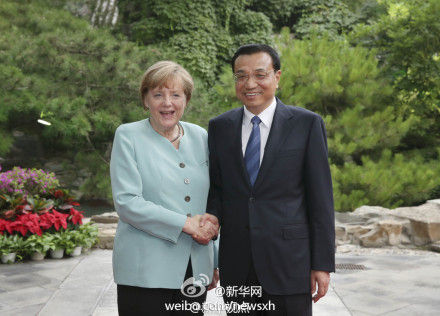 李克強(qiáng)與默克爾1