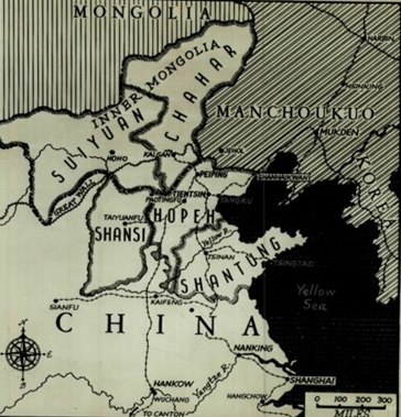 1937年，中國北京及周邊地圖。